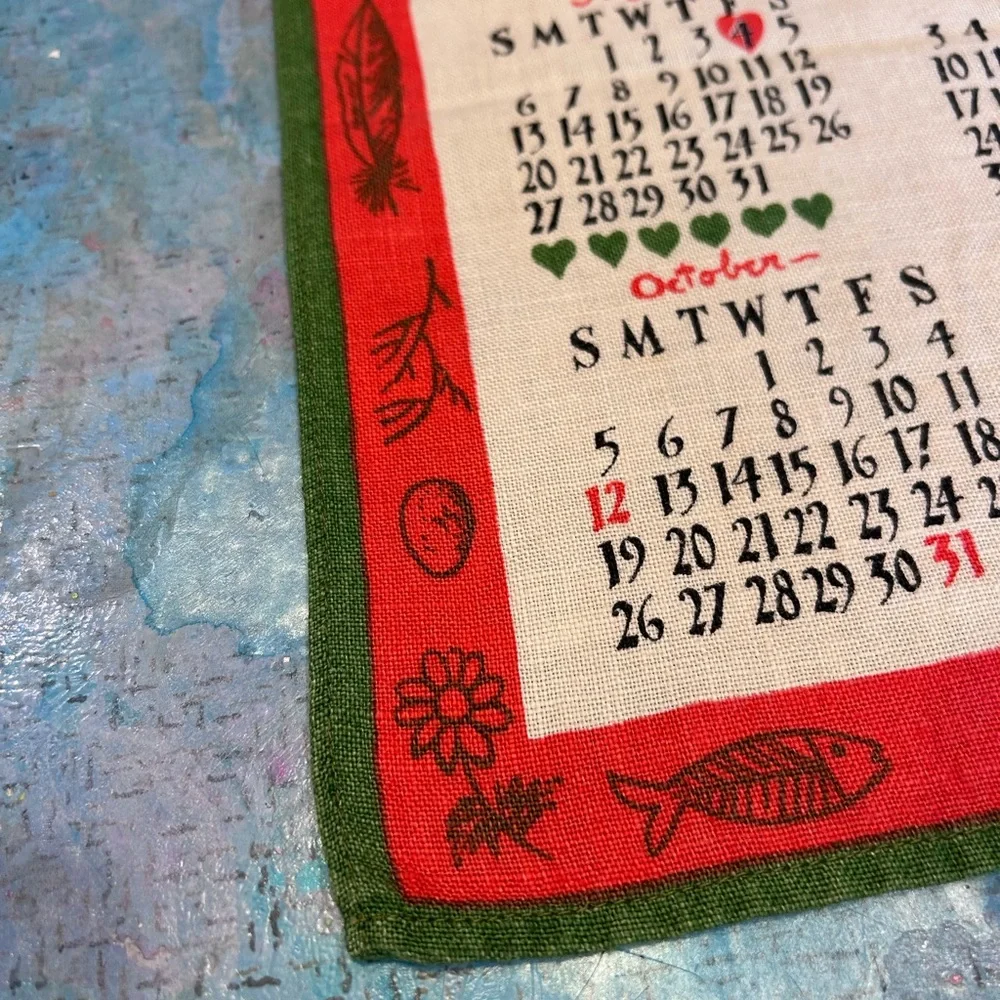1958 Linen Calendar